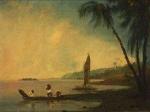 View from Point Venus, Tahiti, where Cook and his men observed the transit of Venus. Oil on canvas, William Hodges, 1744-1797. Credit-National Library of&nbsp;Australia.