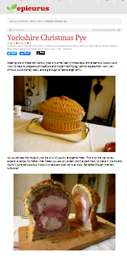 Screenshot of the Epicurus blog page