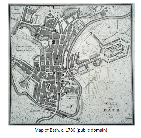 Map of Bath, c. 1780 (public domain)