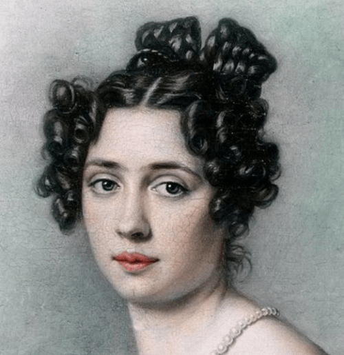 Image of a woman's upturned hairdo