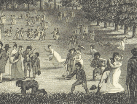 Right side close up of Greenwich Park on the Monday after Easter