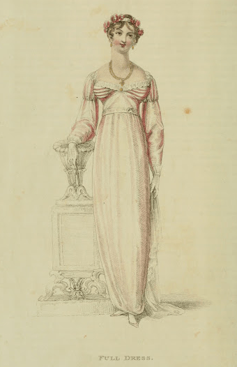 Ackermann's fashion plate of a pink Full dress