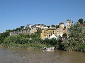 Photo of a fort or castle along a river at Bourg-sur-Gironde in the south of France.