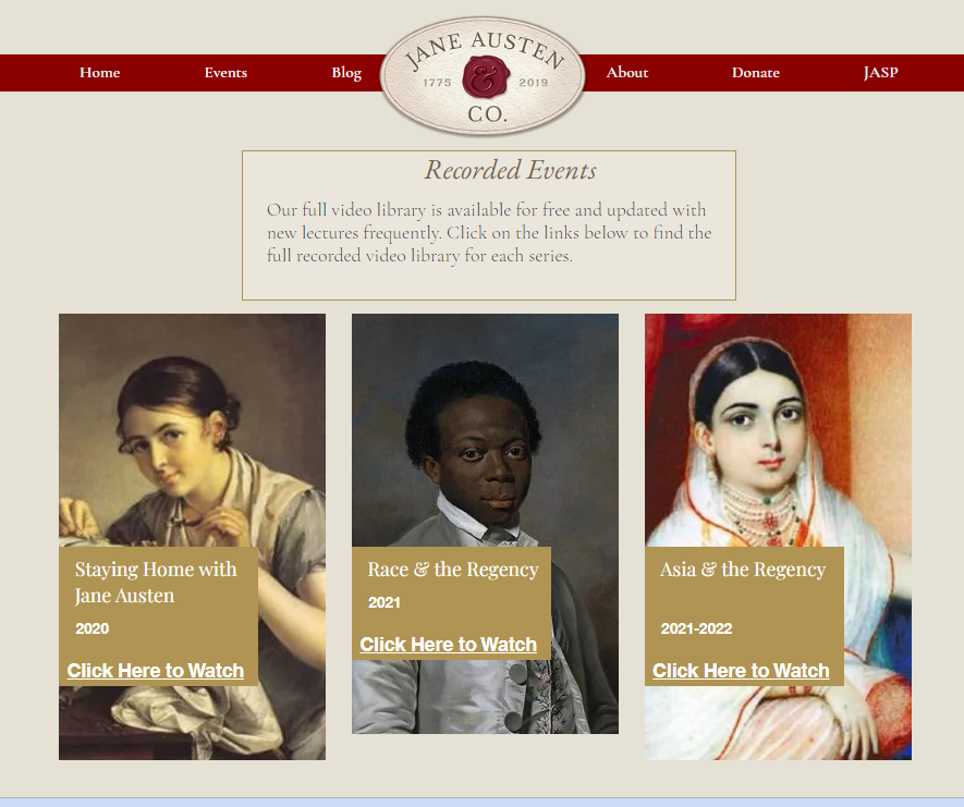 Videos Jane Austen+Co